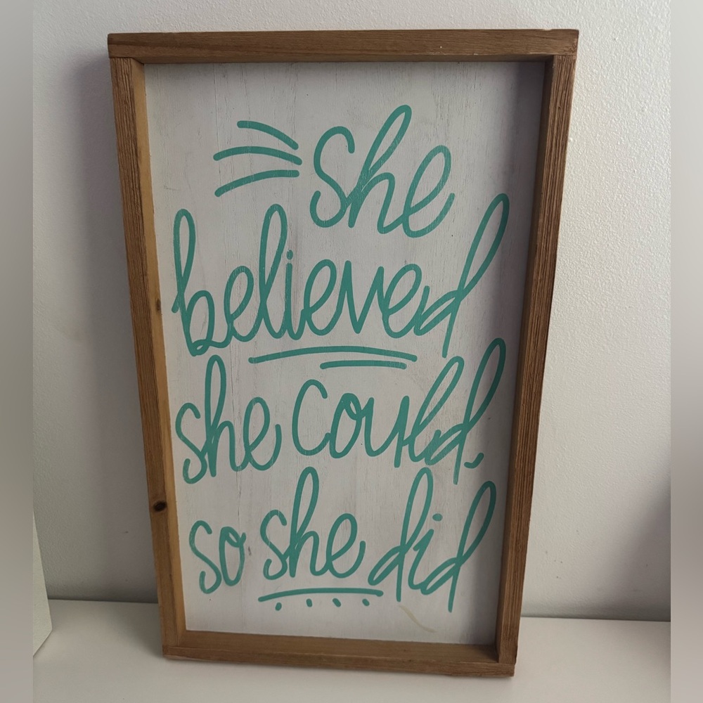 Inspirational Quote Canvas Art in Teal and White